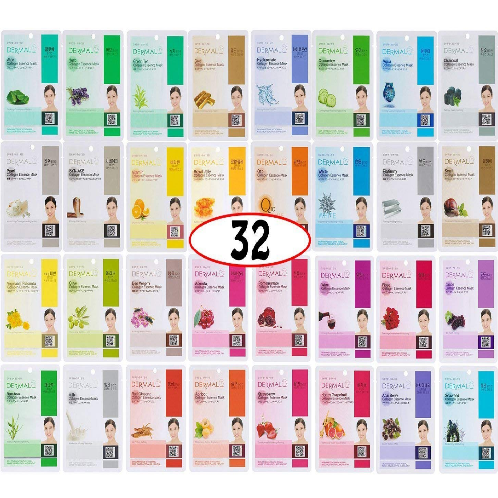 DERMAL 32 Combo A+B Set Pack Collagen Essence Full Face Facial Mask Sheet